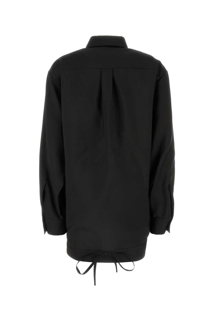 Black Wool Blend Shirt Nero Exterior: Mohair Silk Camicie