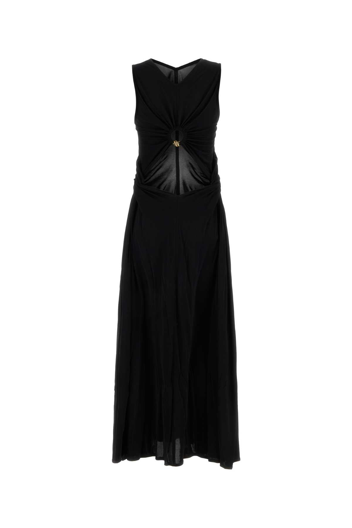 Black Jersey Long Dress Exterior: Viscose Abiti Lunghi