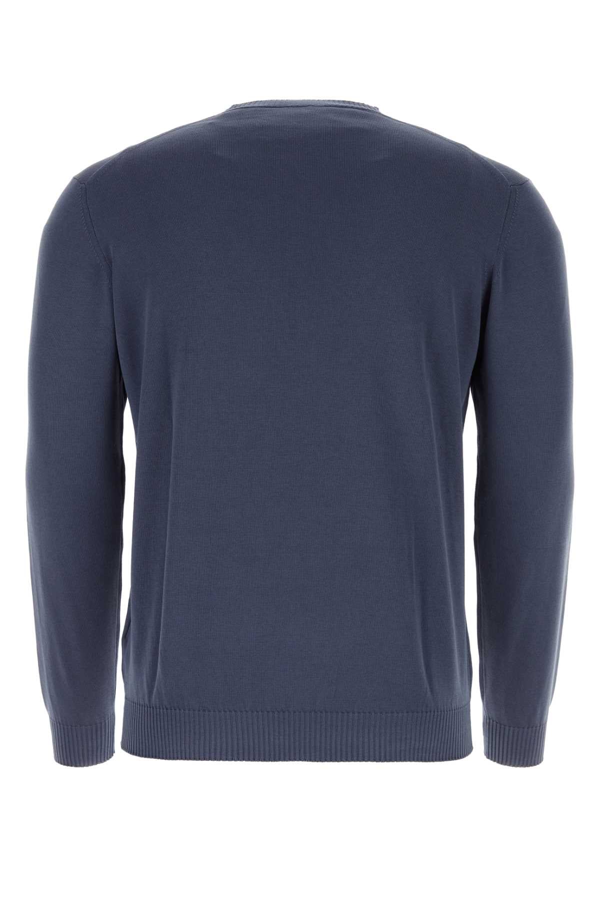 Air Force Blue Cotton Sweater Denim Exterior: Maglieria