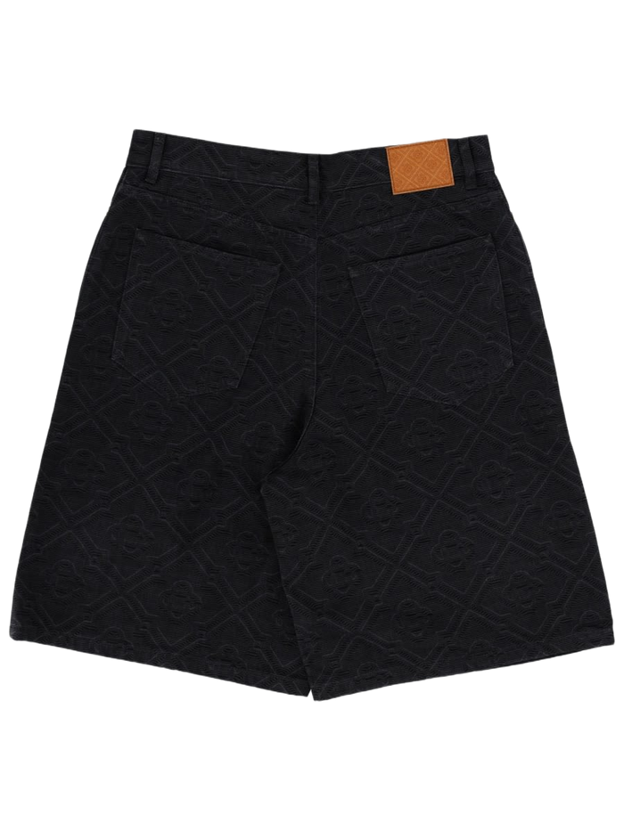 Laser Monogram Shorts Black Cotton