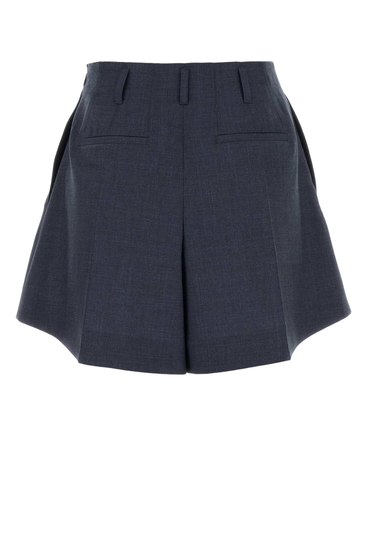 Navy Blue Wool Shorts Denimblue Exterior