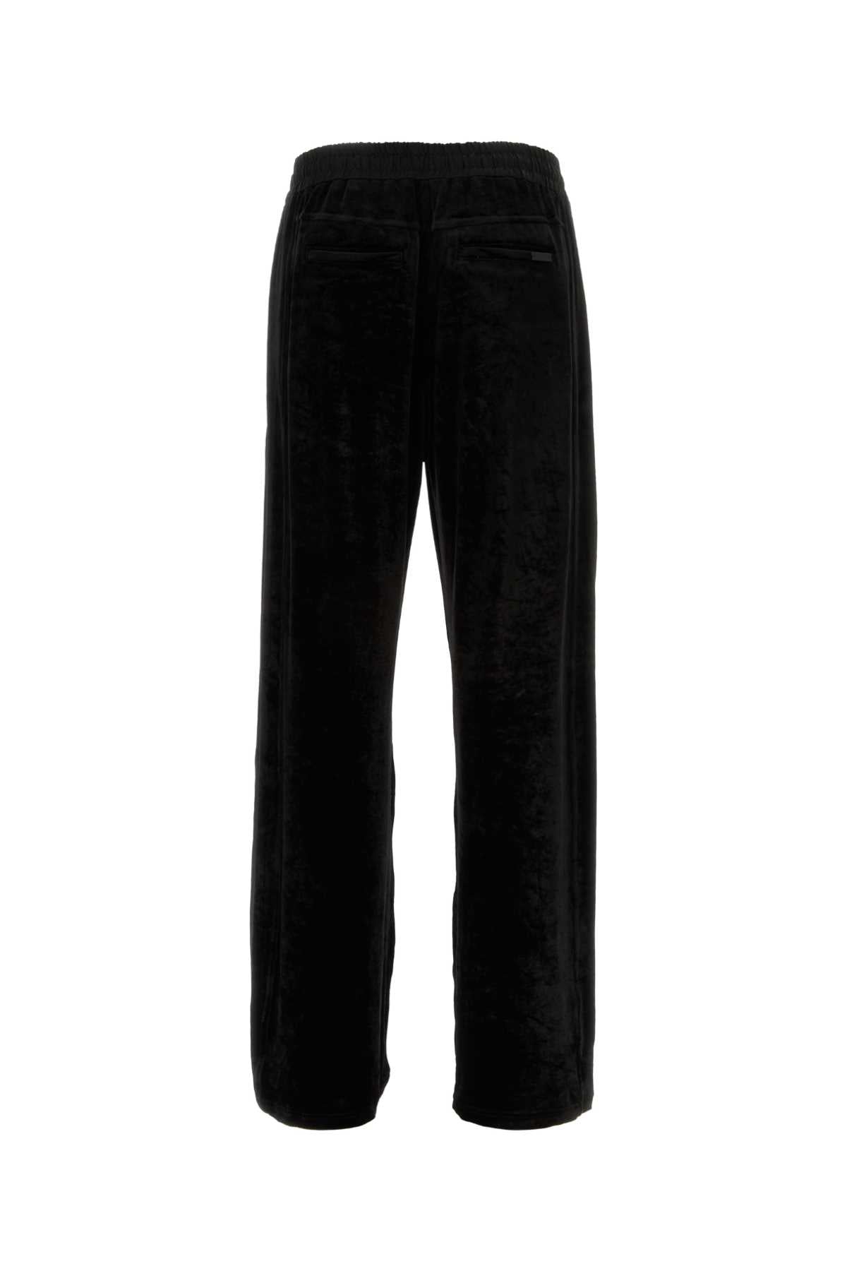 Black Stretch Chenille Joggers Noir Pantaloni