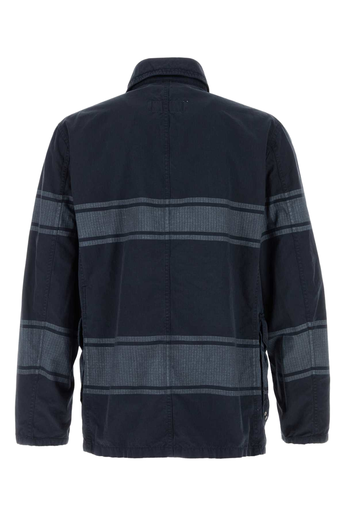 Two-Tone Cotton Jacket Blunavy Exterior: Giacche E Gilet
