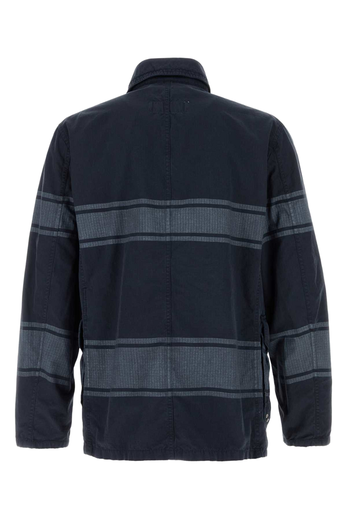 Two-Tone Cotton Jacket Blunavy Exterior: Giacche E Gilet