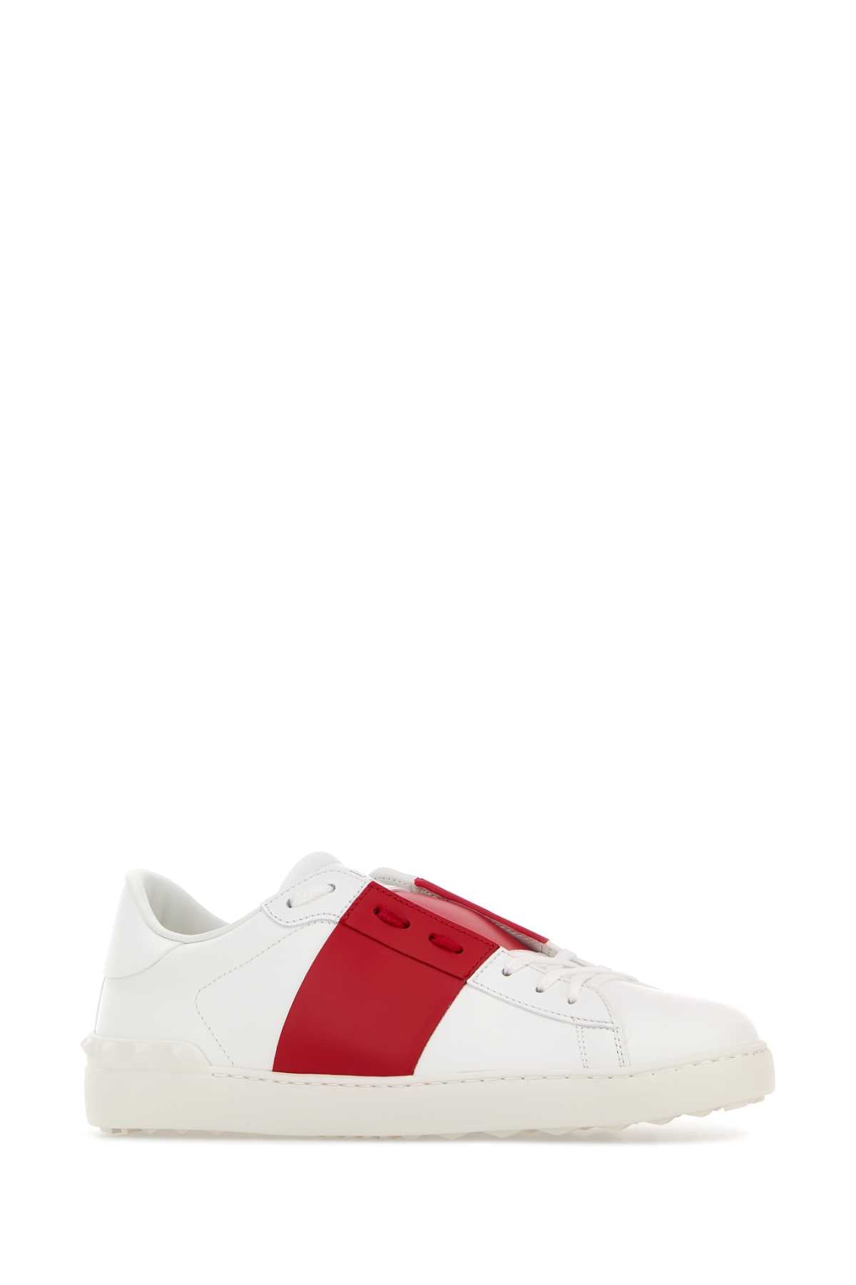 Biancocoralredbianco Calf Leather - Bos Taurus Sneaker