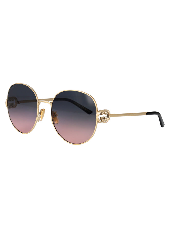 Gg2047s Gold-gold-grey Metal Sunglasses
