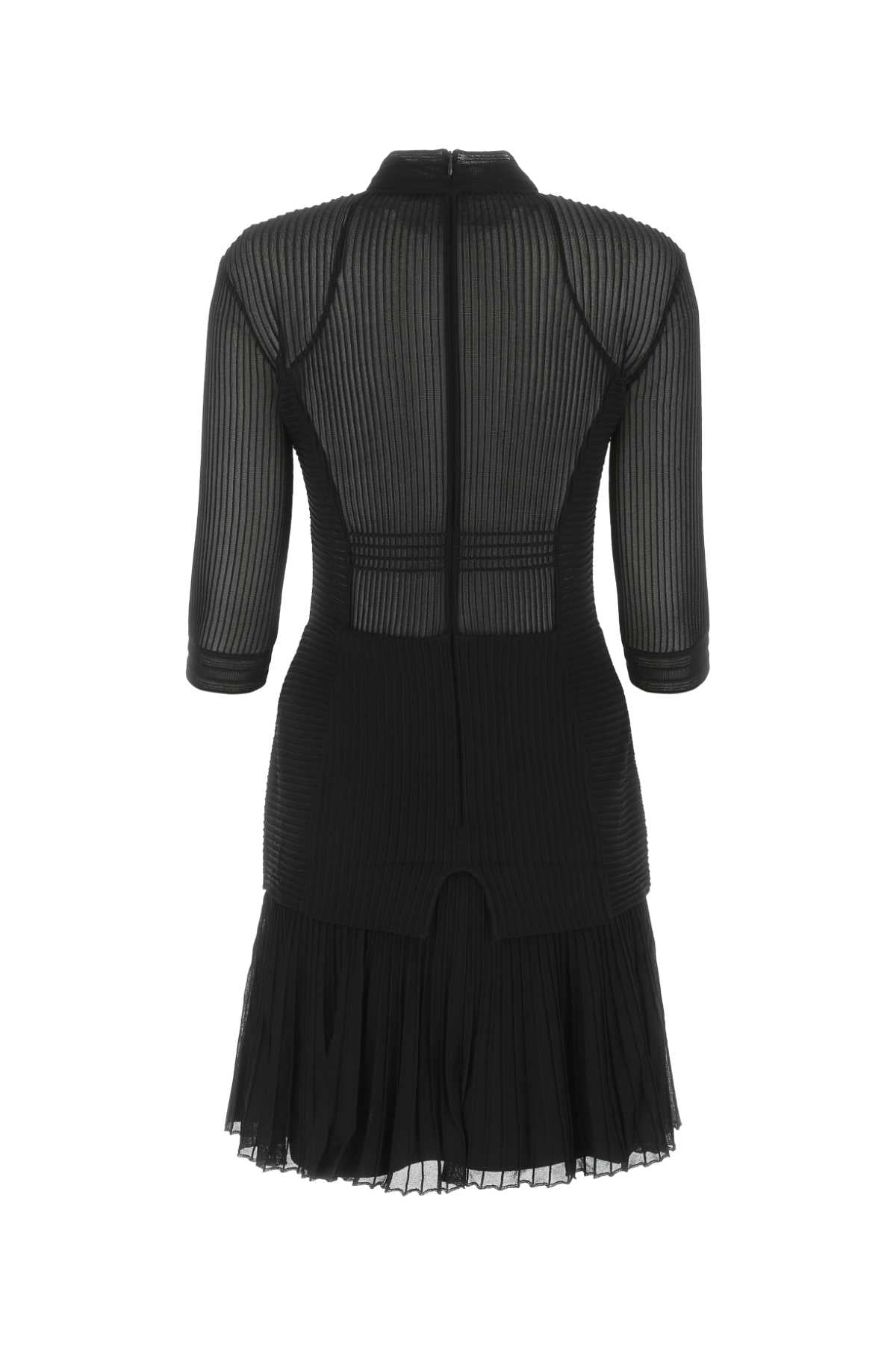 Black Stretch Viscose Blend Mini Dress 001 Abiti