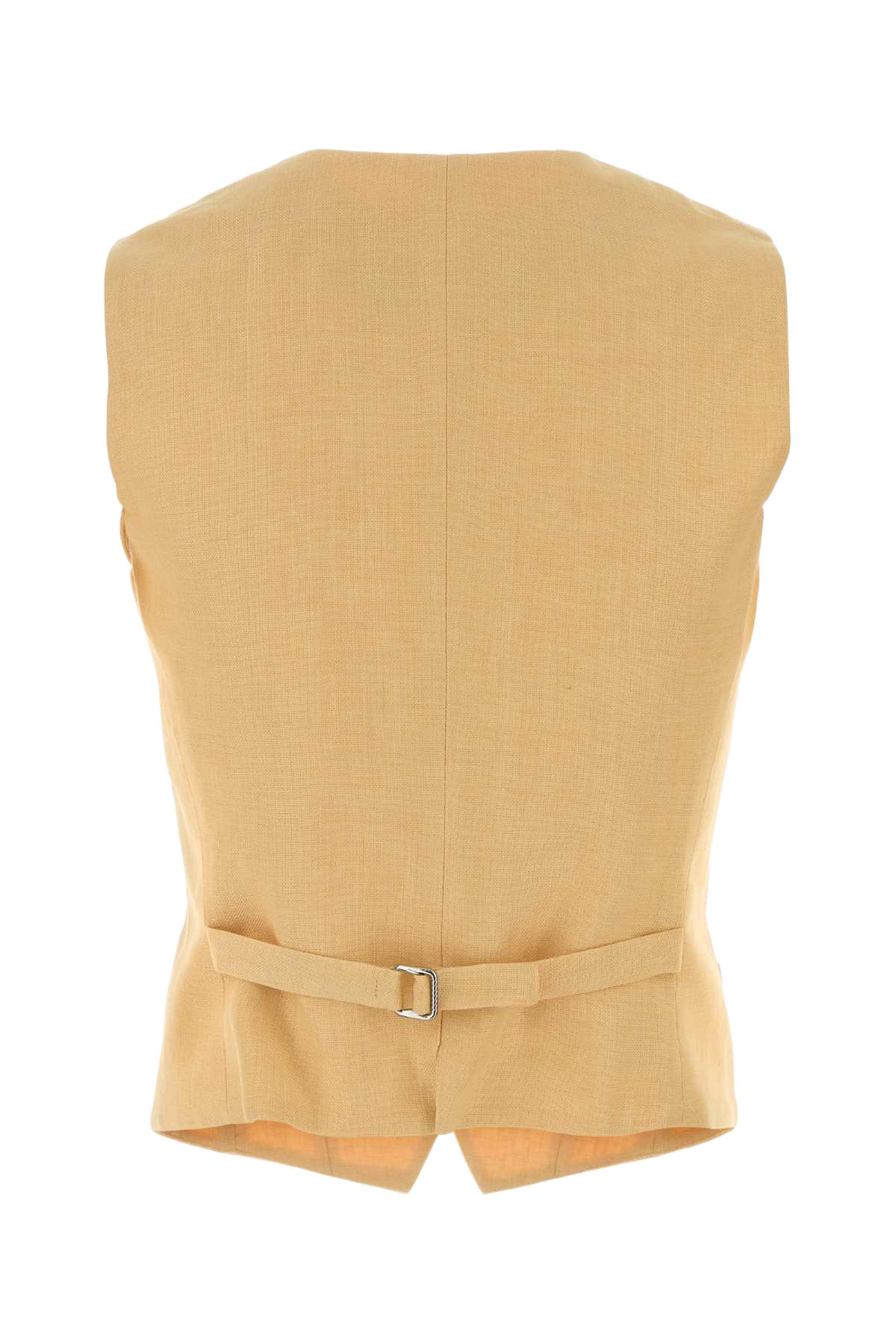 Pastel Orange Linen Pace Vest Crema Exterior: Lining: Giacche E Gilet