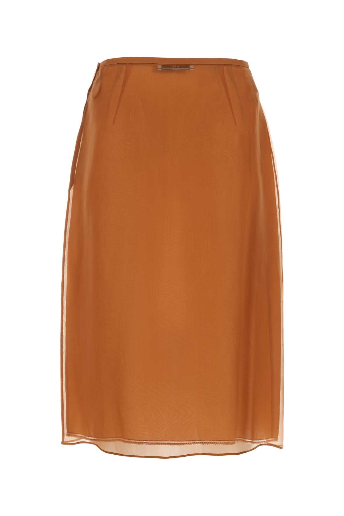 Copper Organza See-Through Skirt Ruggine Gonne