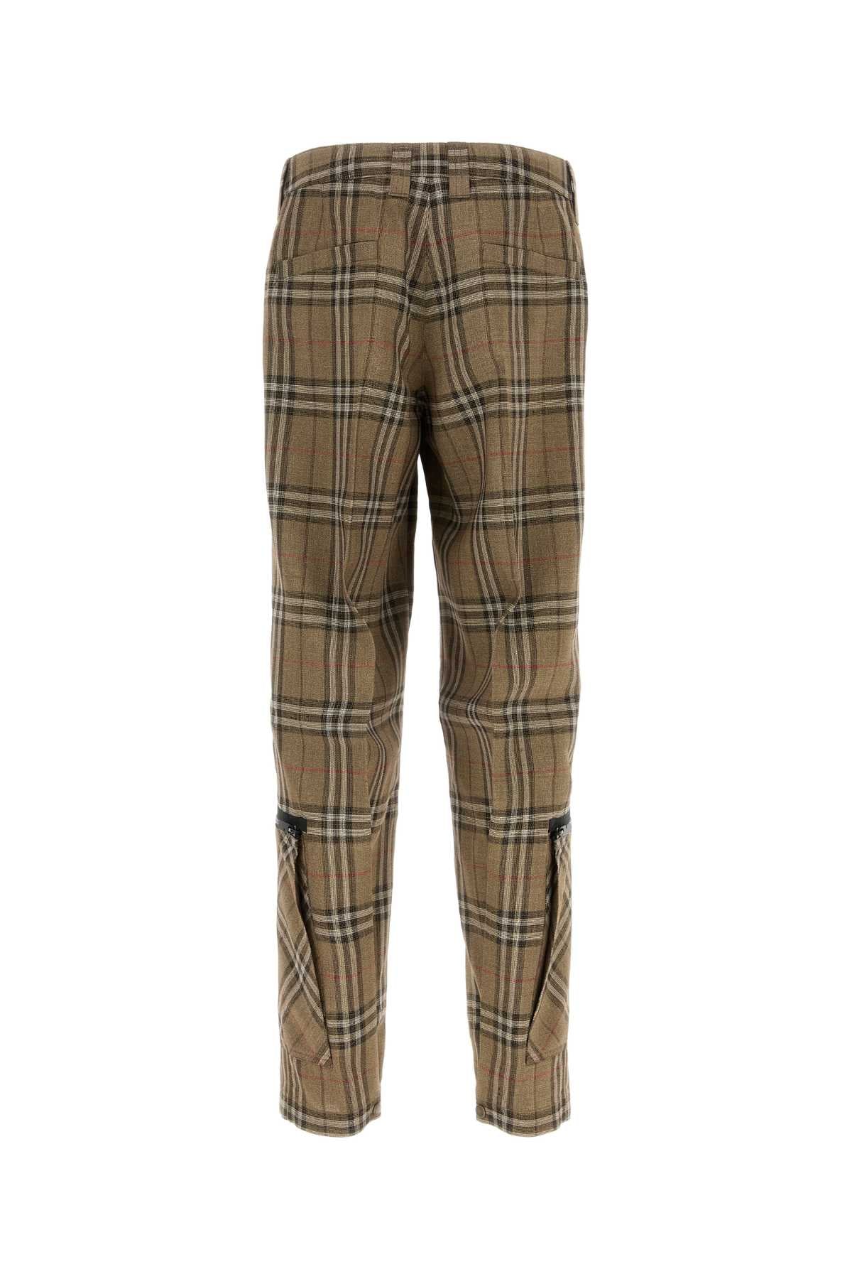 Embroidered Viscose Blend Cargo Pant Brushipcheck Exterior: Silk Pantaloni