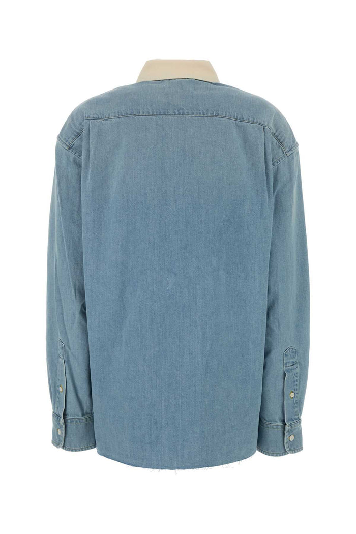 Denim Oversize Shirt Azzurro Exterior: Cotton Camicie