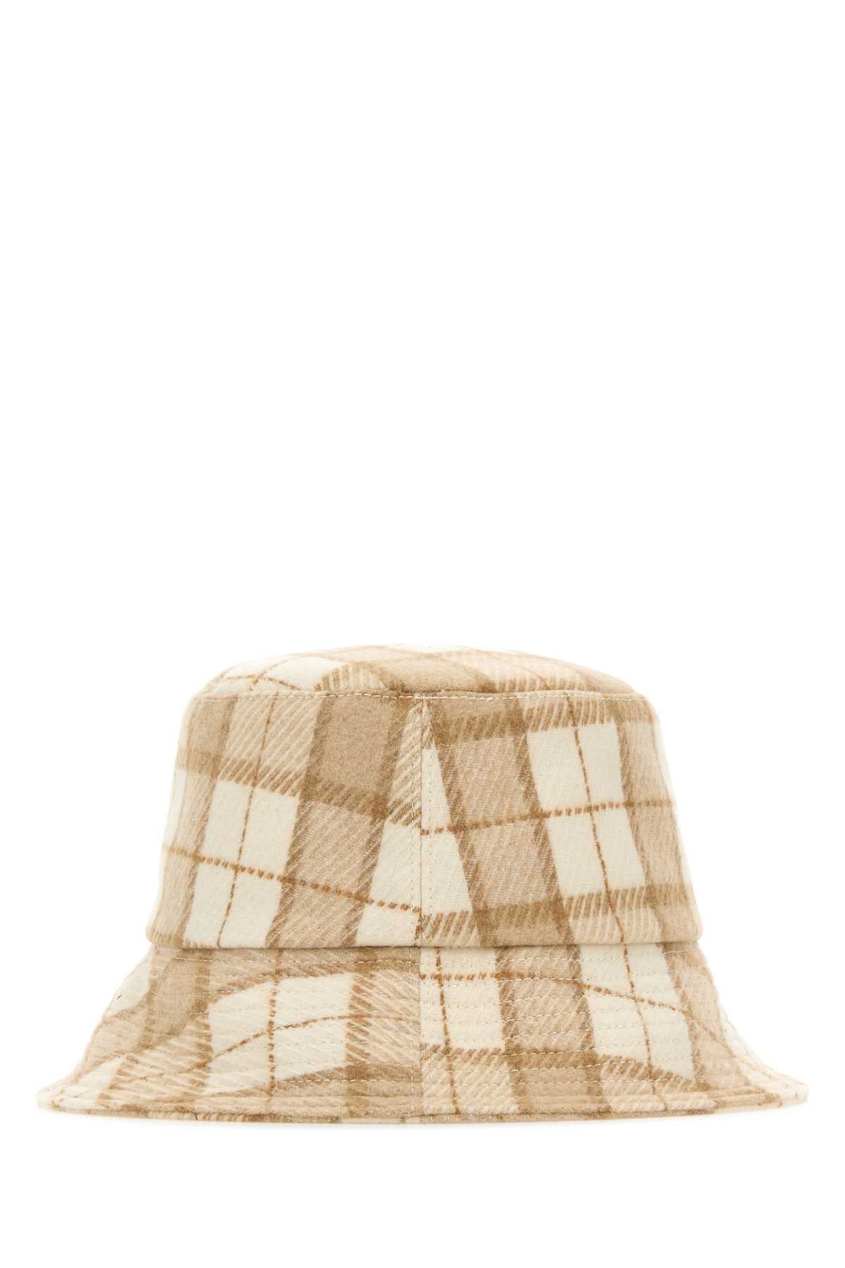 Embroidered Wool Blend Clarion Bucket Hat Creamcheck Cappelli E Fasce Per Capelli