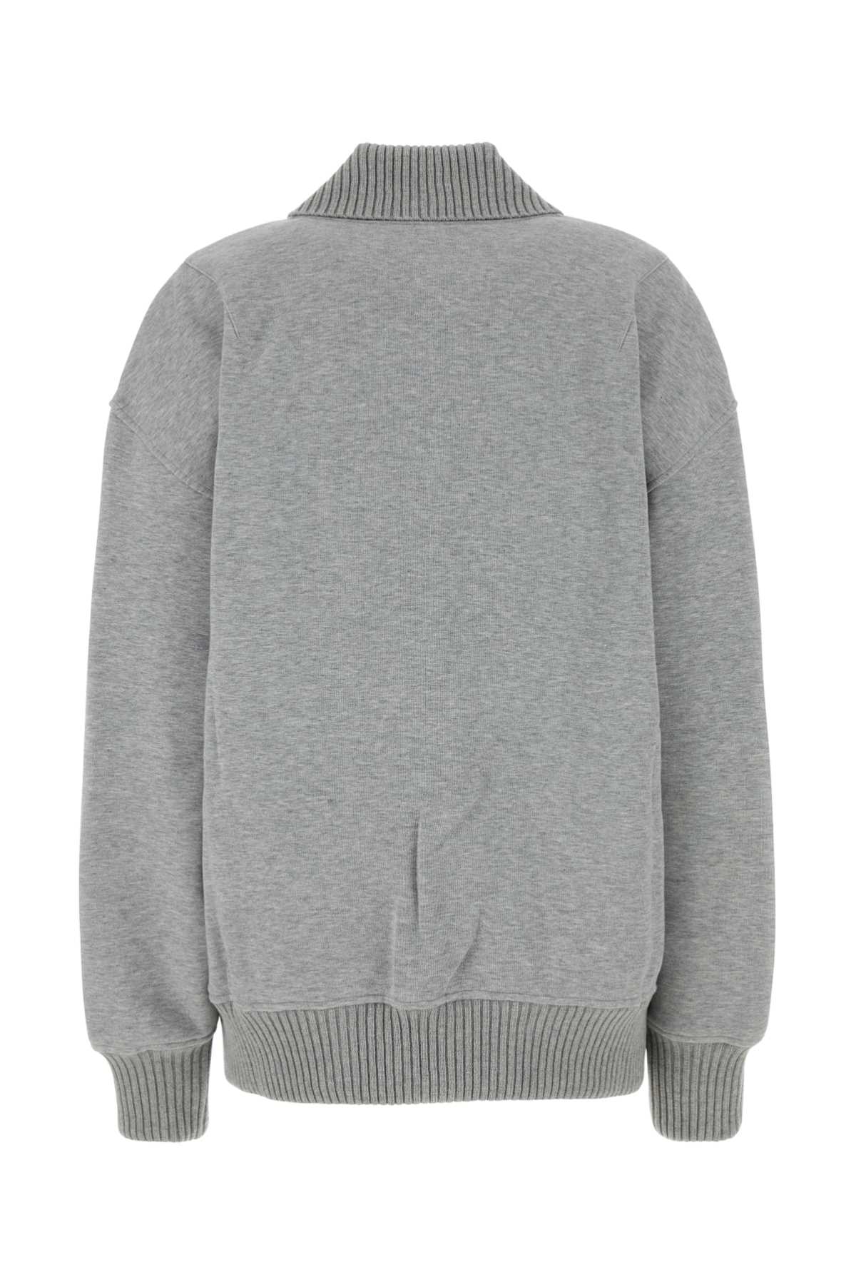 Grey Cotton Blend Bomber Jacket Greymelange Felpe