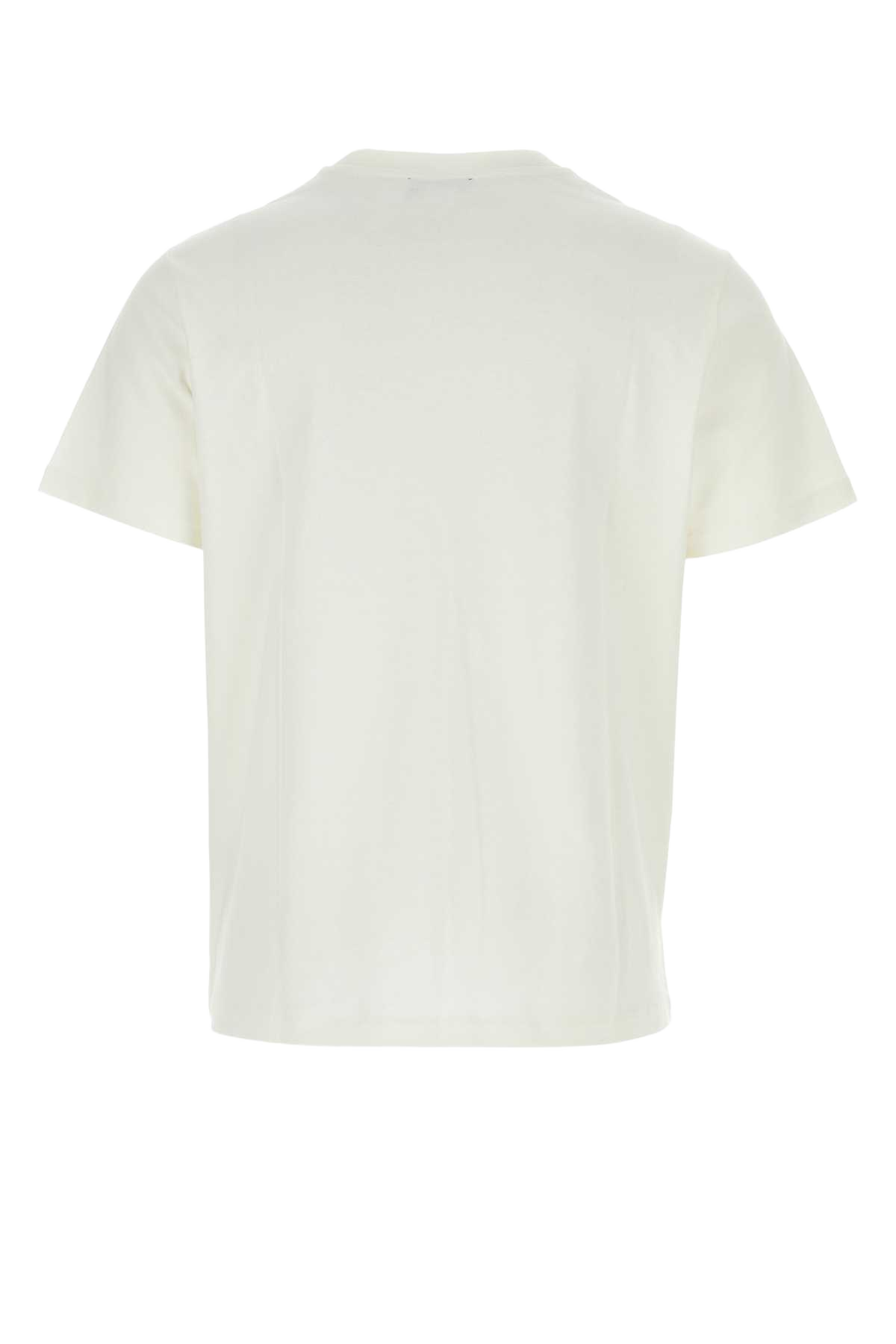 White Cotton T-Shirt Blancdarknavy Coton Biologique