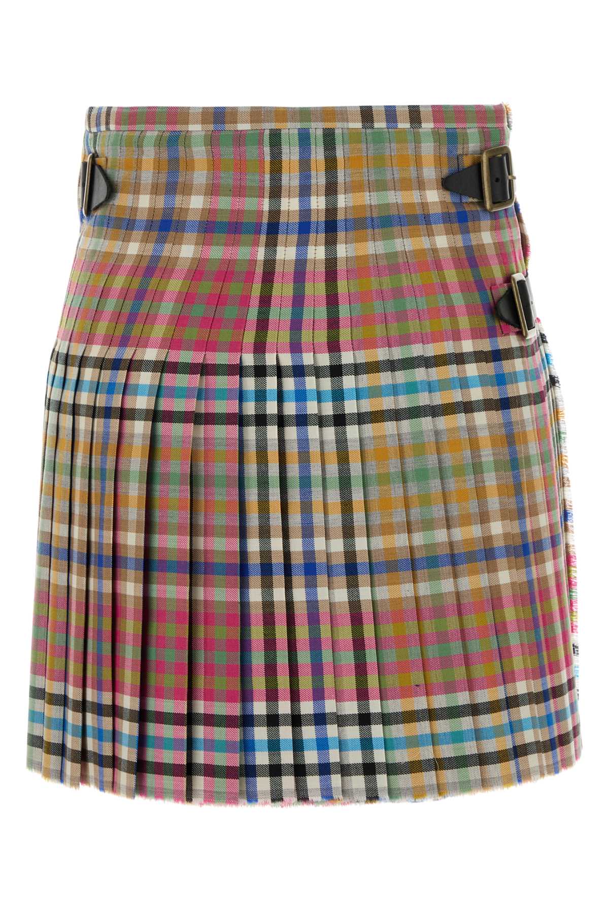 Embroidered Wool Mini Skirt Multi Exterior: Virgin Gonne