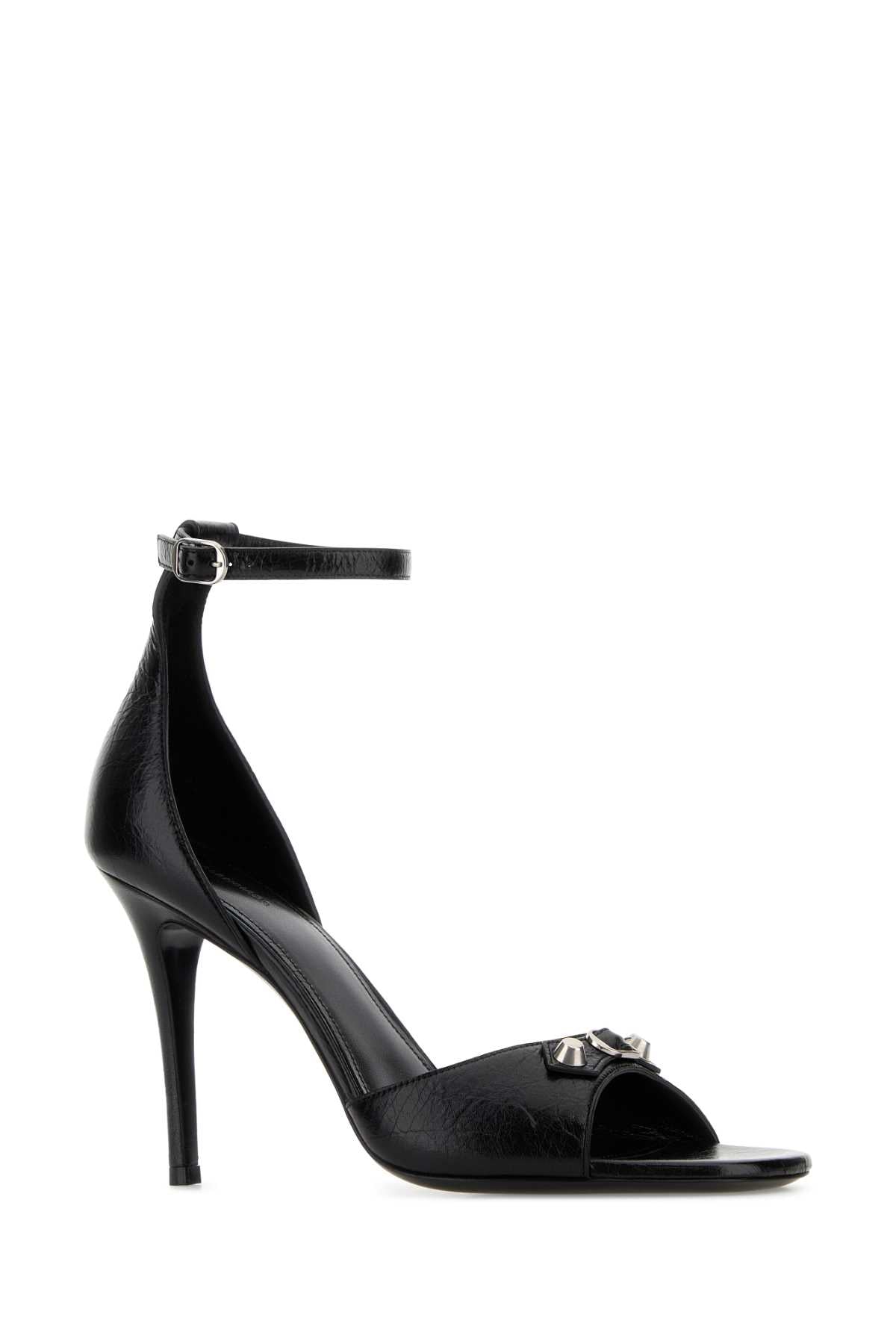 Black Leather City Up Sandals Black/silver T Domesticated Lamb Le Sandali