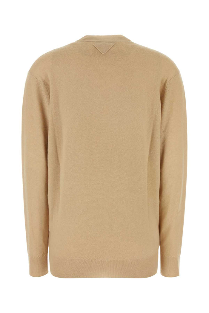 Beige Cashmere Cardigan Albino Ws-trochus Niloticus Maglieria