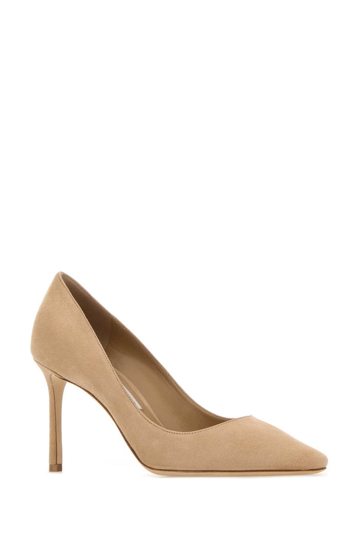 Beige Suede Romy 85 Pumps Chai Leather Plastic Salpa Metal Scarpe Con Tacco