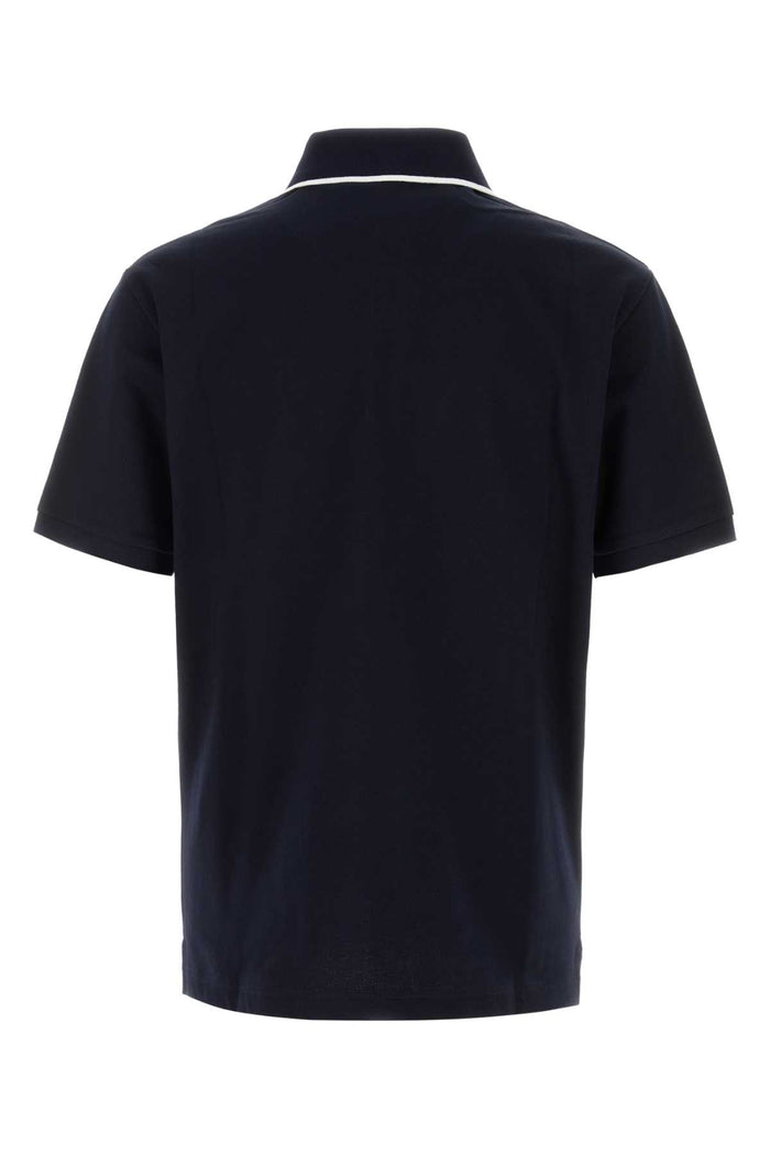 Midnight Blue Stretch Piquet Polo Shirt Bluenavy Exterior: Cotton Elastane