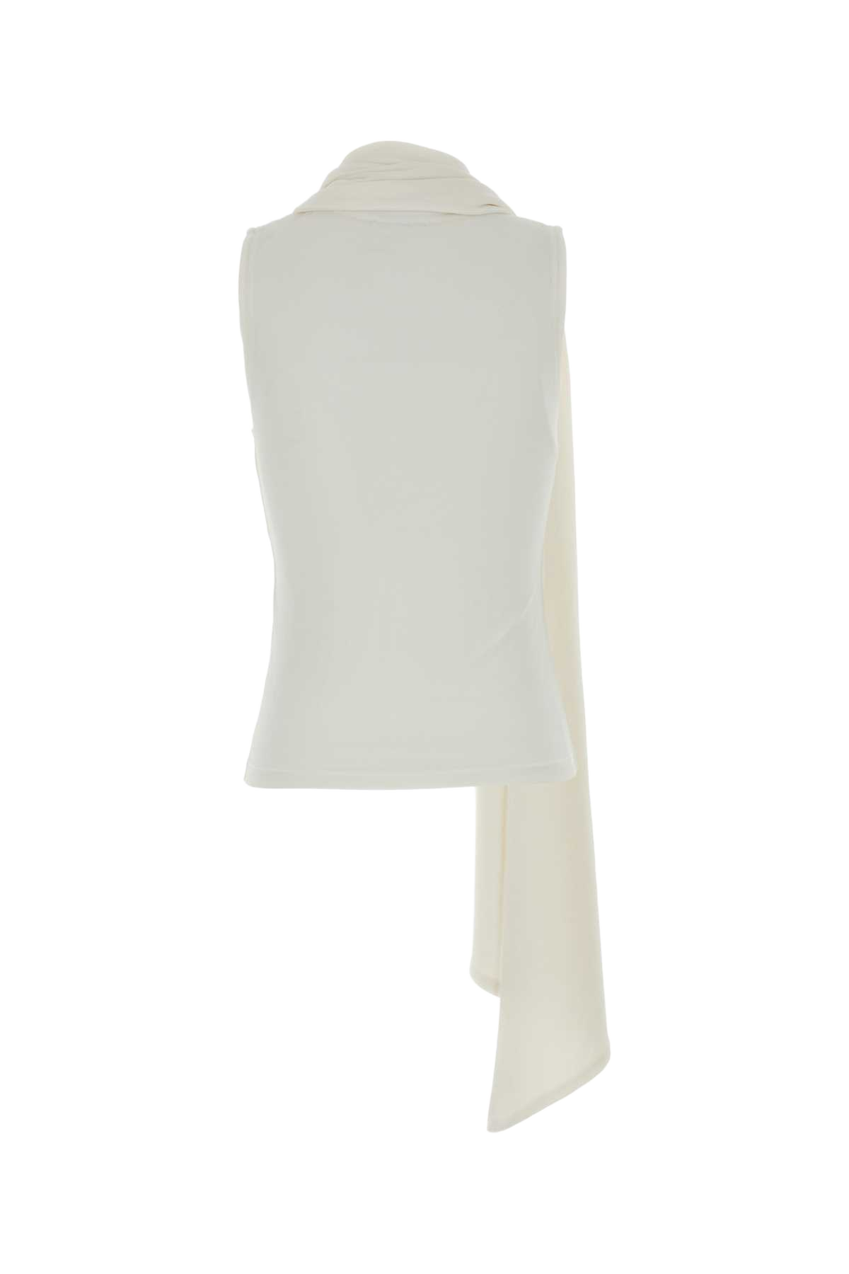 White Viscose Blend Top Blanccreme Exterior: Nylon Maglie