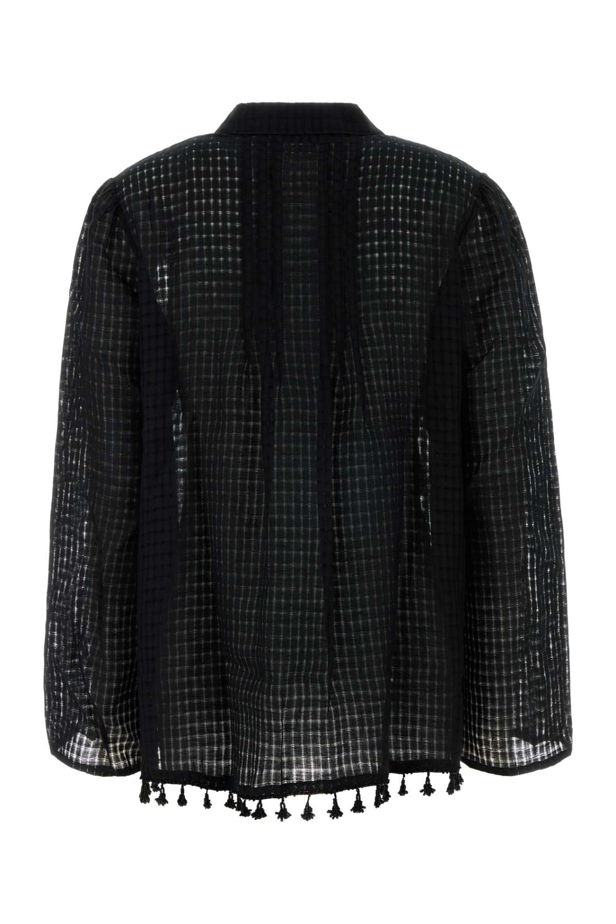 Black Cotton Blend Surrey Shirt Exterior: Linen Maglie