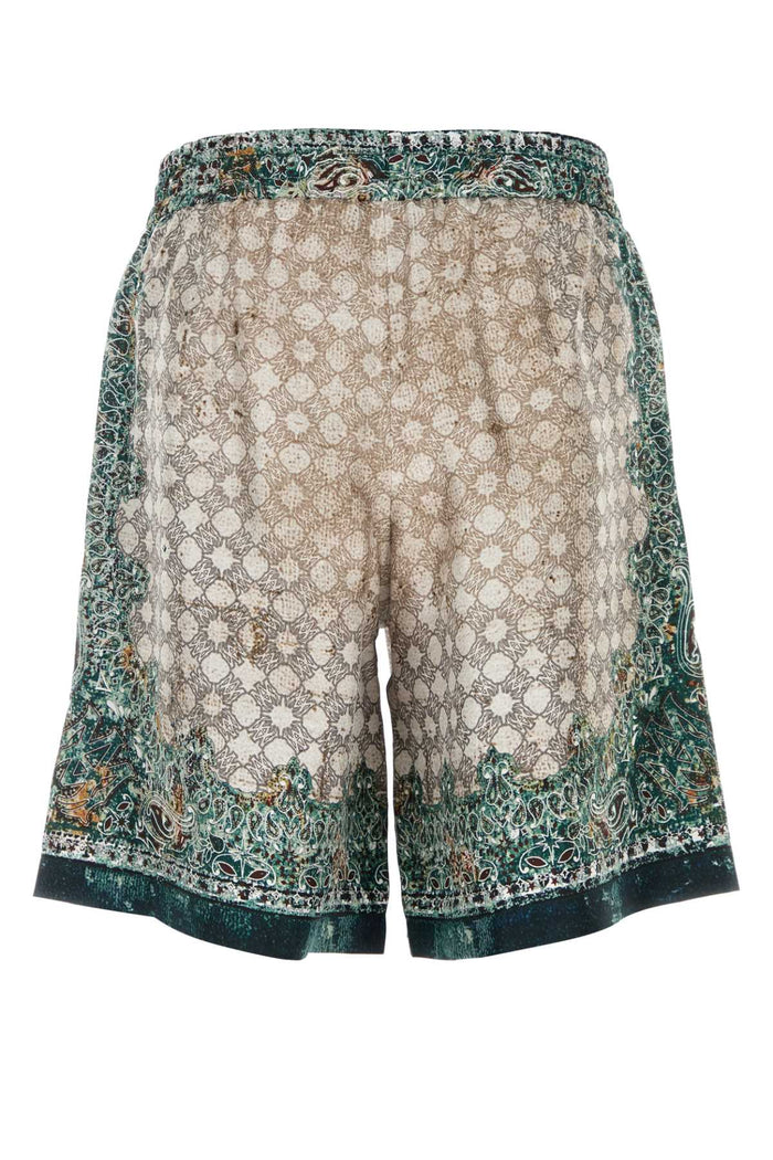Printed Silk Bermuda Shorts Multi Exterior
