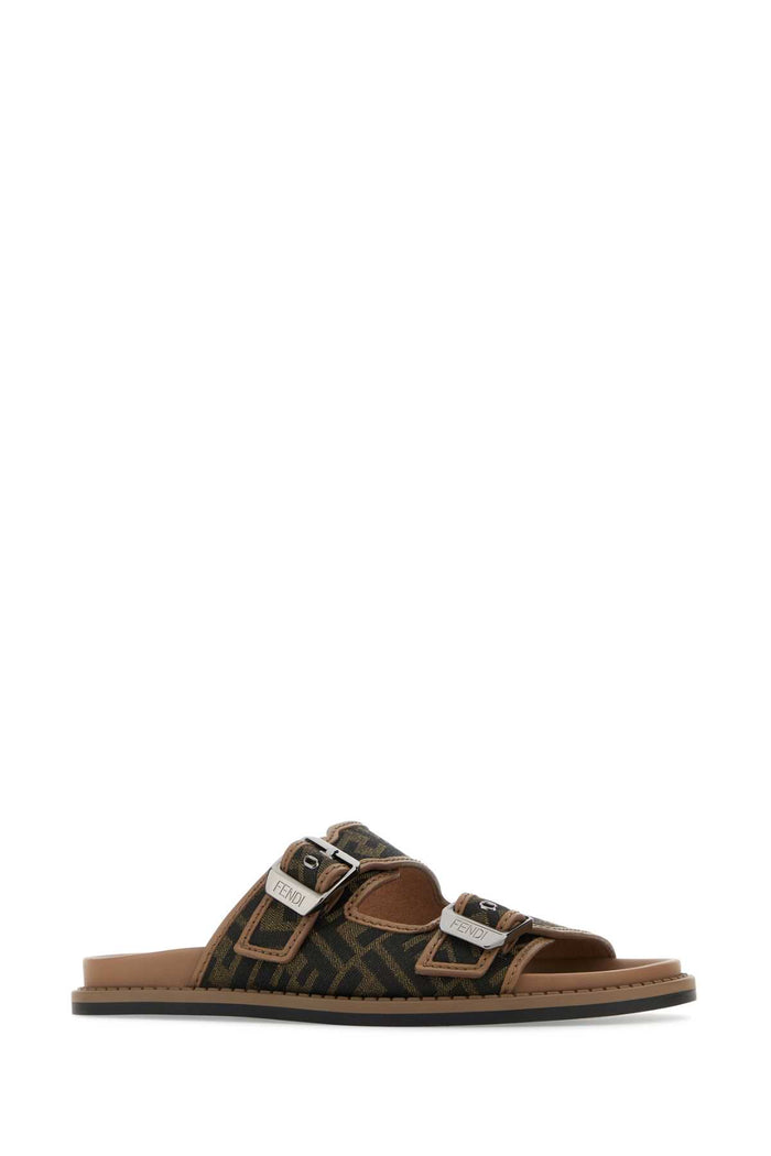 Embroidered Canvas Fendi Feel Slippers Tabacconerosand
