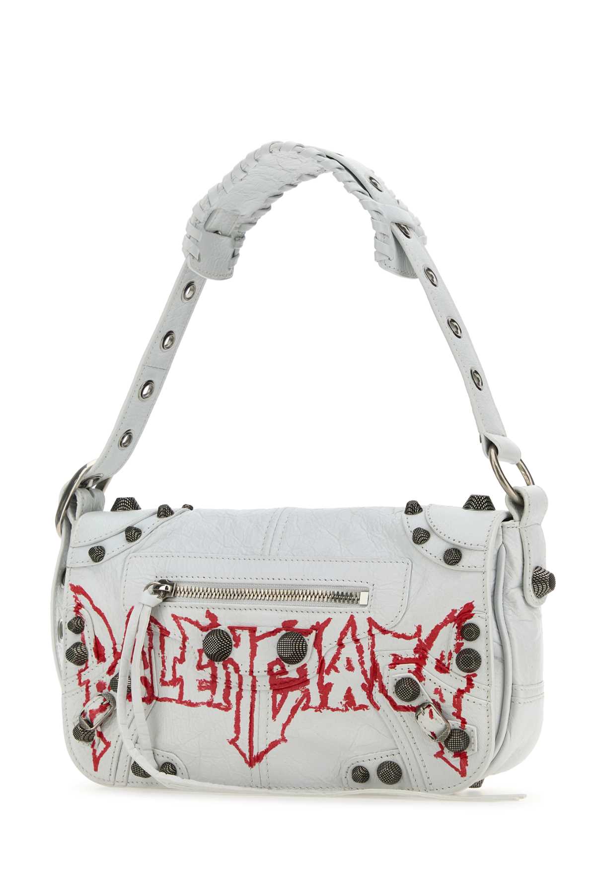 White Leather Le Cagole Xs Diy Metal Crossbody Bag Opticwhite Borse A Mano