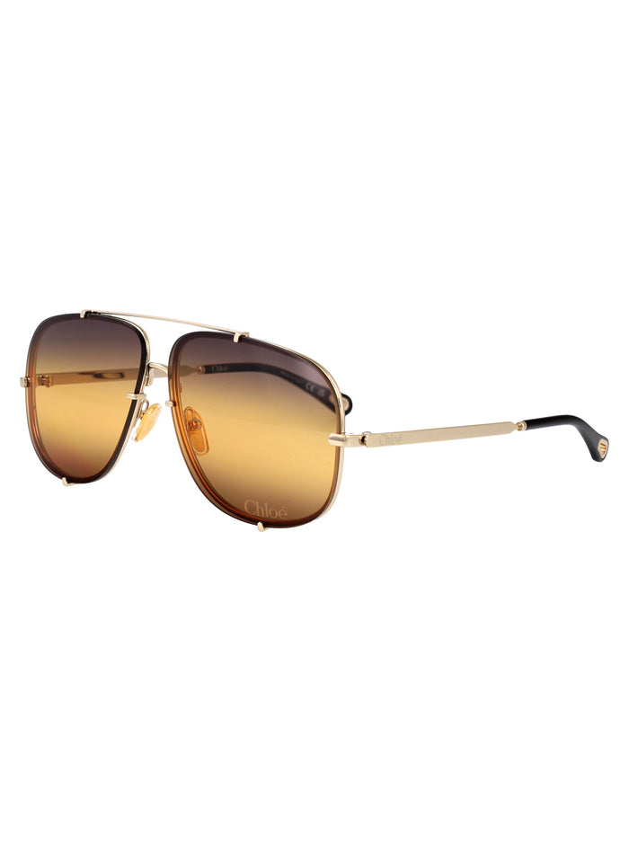 Ch0348s Gold-gold-yellow Metal Sunglasses