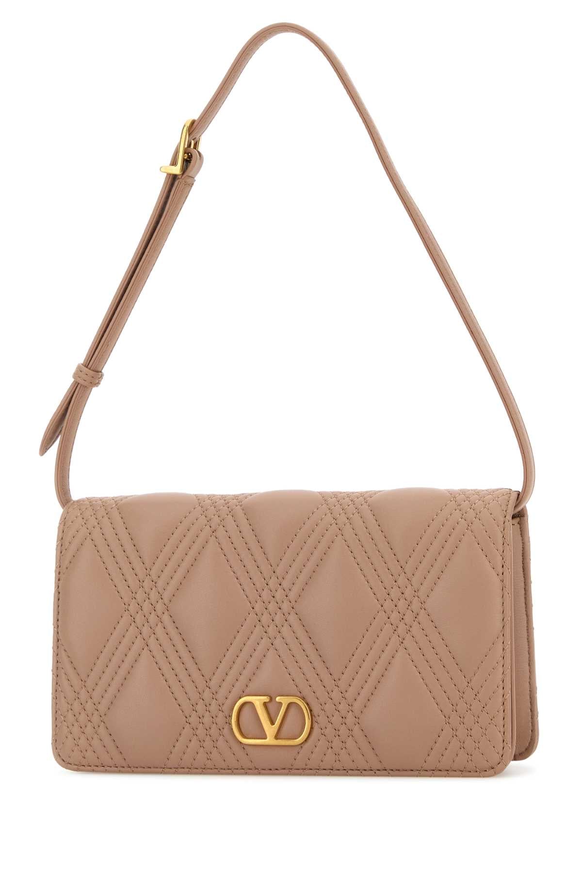 Antiqued Pink Leather Vlogo Signature Shoulder Bag Gf9 Borse A Mano