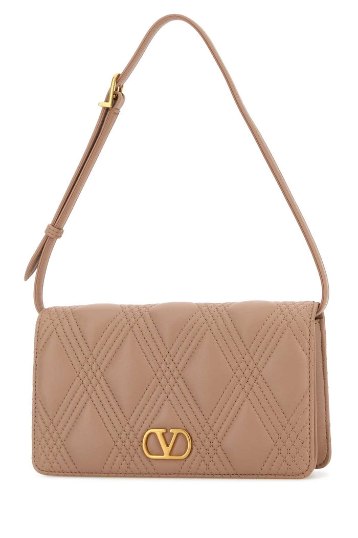 Antiqued Pink Leather Vlogo Signature Shoulder Bag Gf9 Borse A Mano