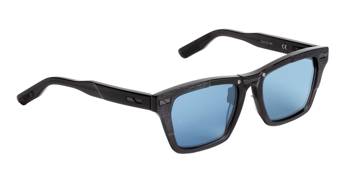 As02 - Black Blue Lens Nd Acetate Sunglasses
