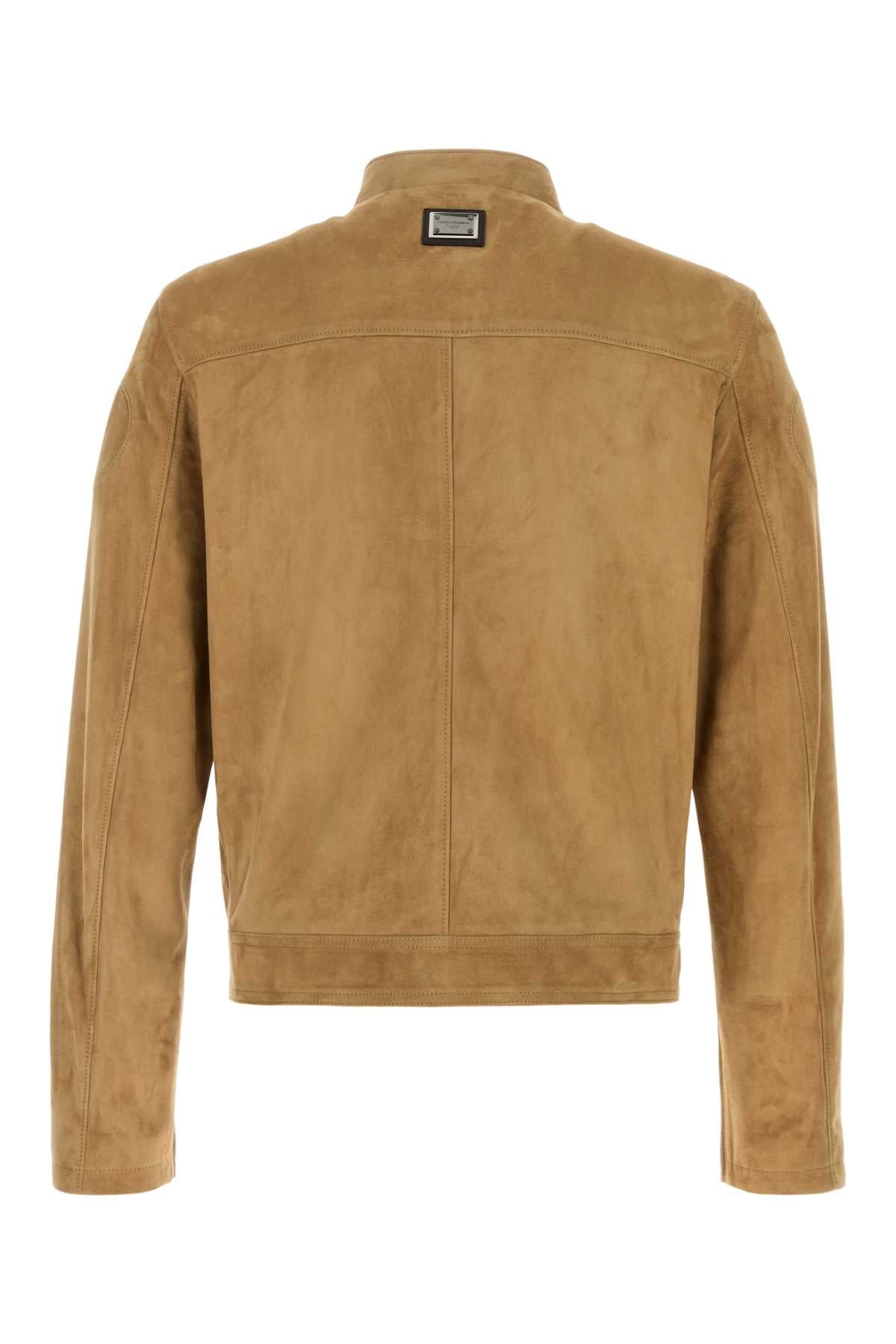 Camel Suede Jacket Cammelloscuro Agnello Giubbini