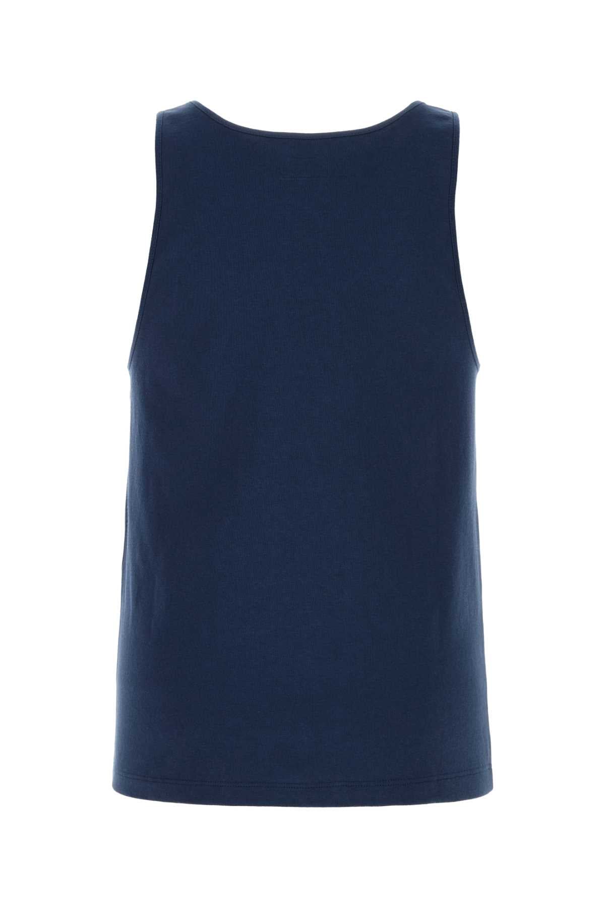 Blue Cotton Tank Top Bleucobalt Exterior: Maglie