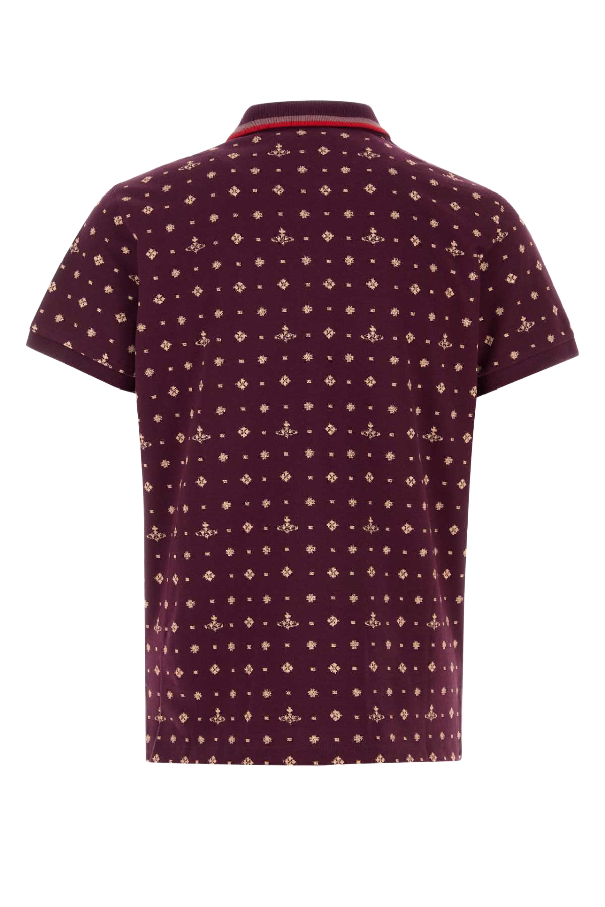 Embroidered Piquet Polo Shirt Ikatburgundy Exterior: Cotton