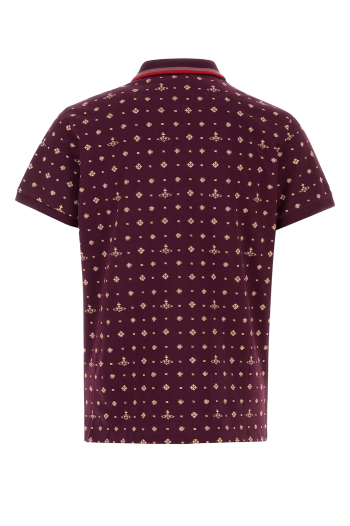 Embroidered Piquet Polo Shirt Ikatburgundy Exterior: Cotton
