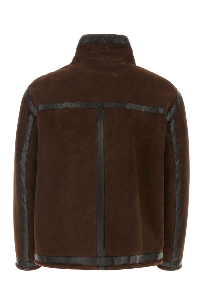 Chocolate Suede Jacket Brown Exterior: Agnello Giacche In Pelle
