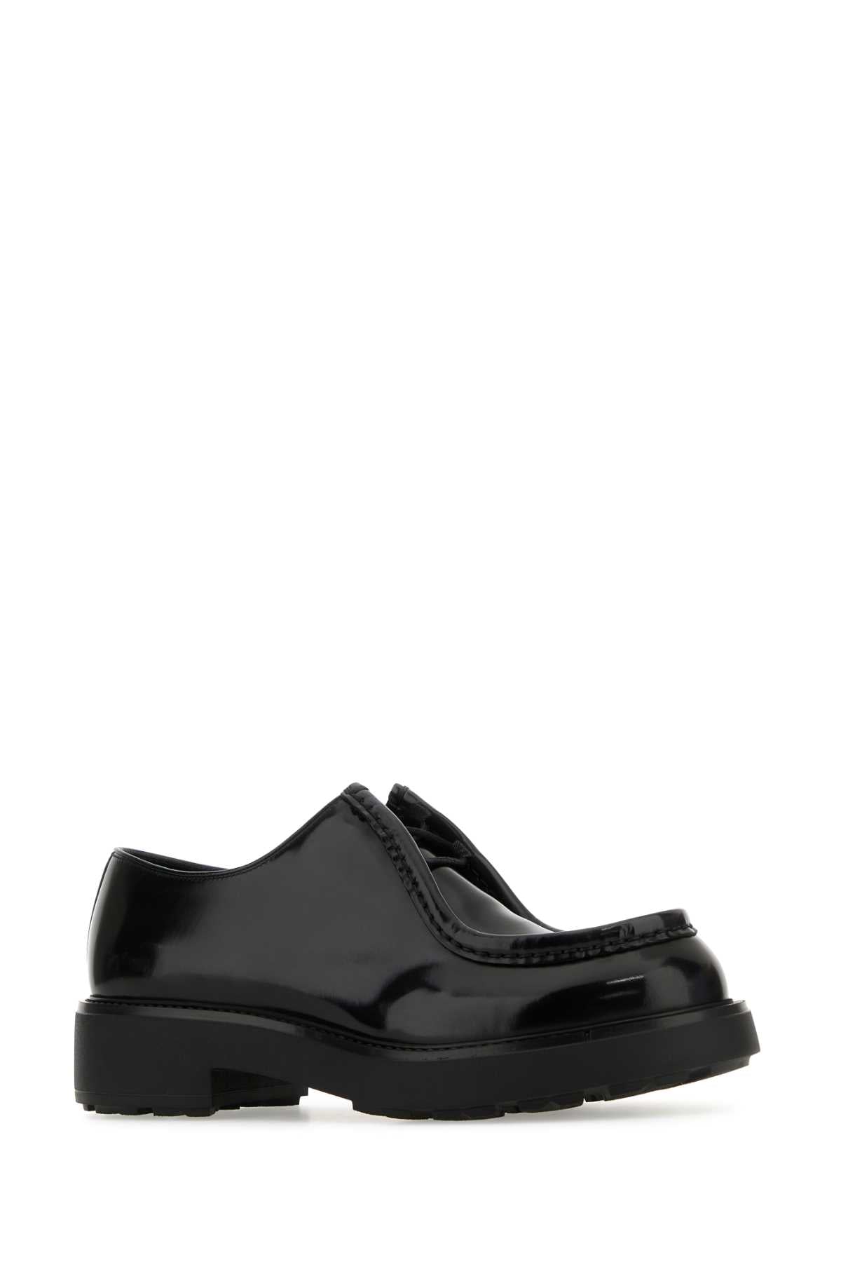 Black Leather Diapason Lace-Up Shoes Nero Vitello Scarpe Stringate