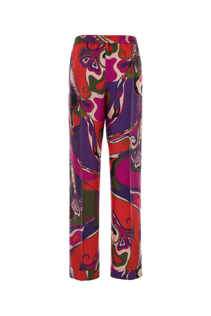 Printed Silk Pant Multicolor Exterior: Pantaloni