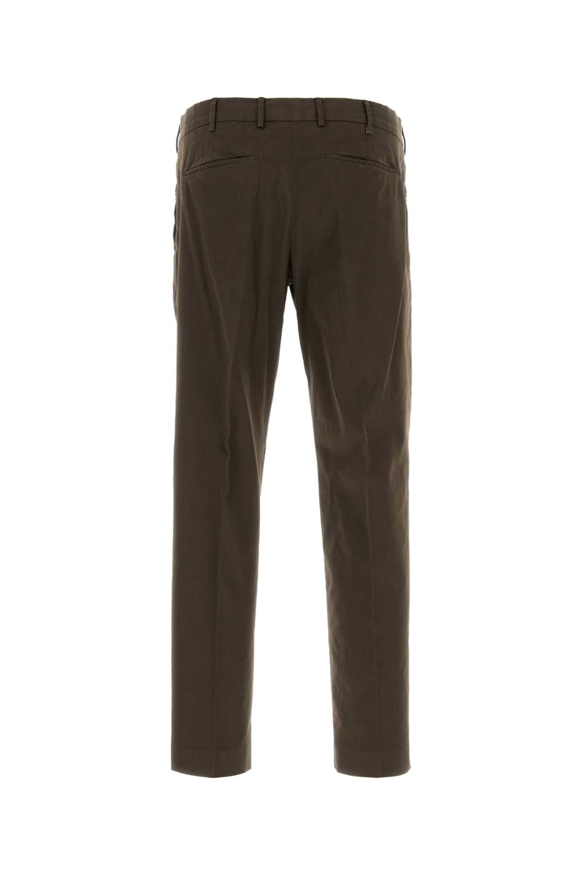 Dark Brown Stretch Cotton Pant Y177 Exterior: Elastane Pantaloni