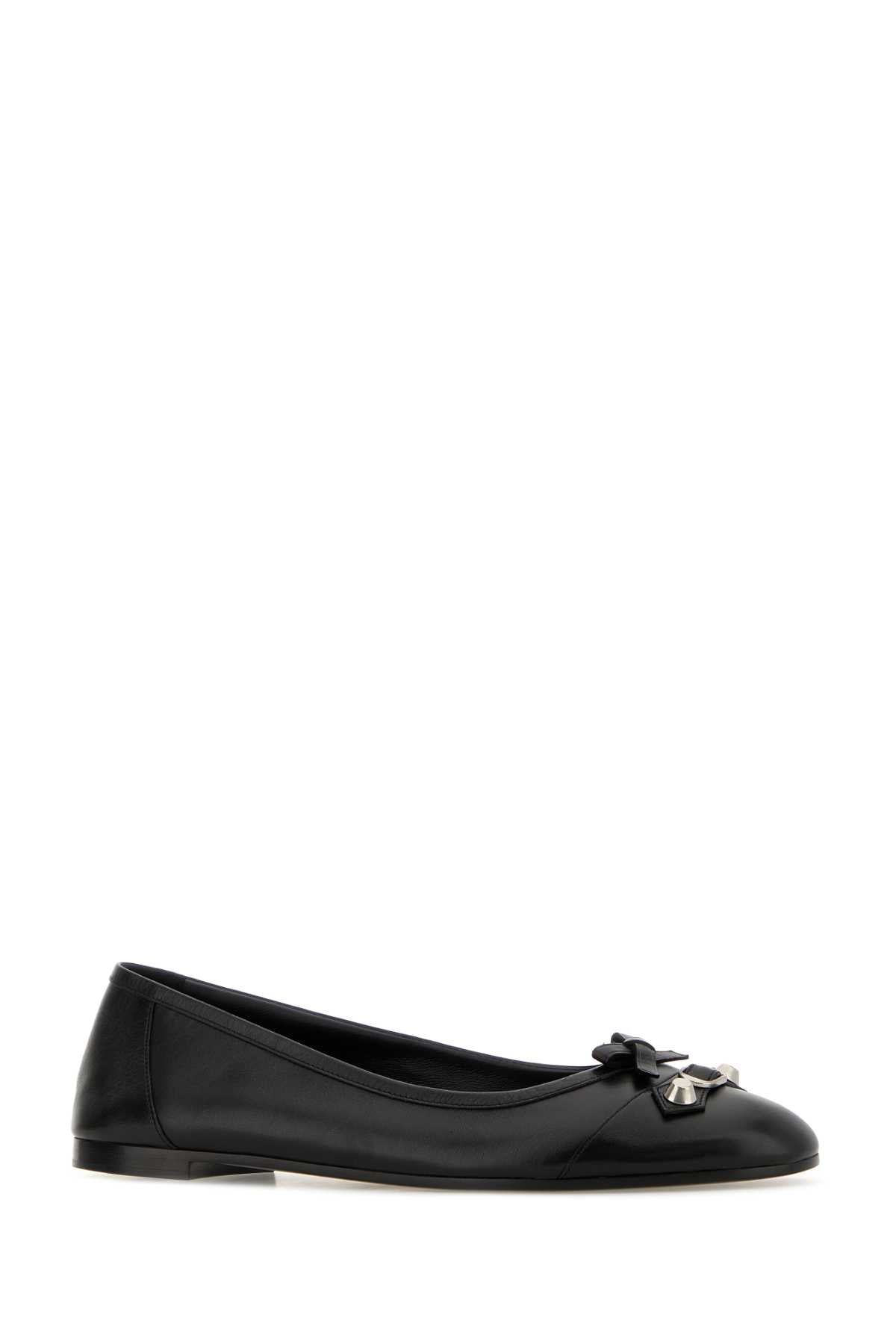 Black Leather City Up Ballerinas Black/silver T Domesticated Calf Le Ballerine