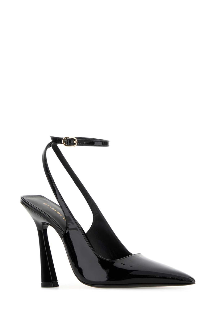 Black Leather Vinnie 100 Pumps Scarpe Con Tacco