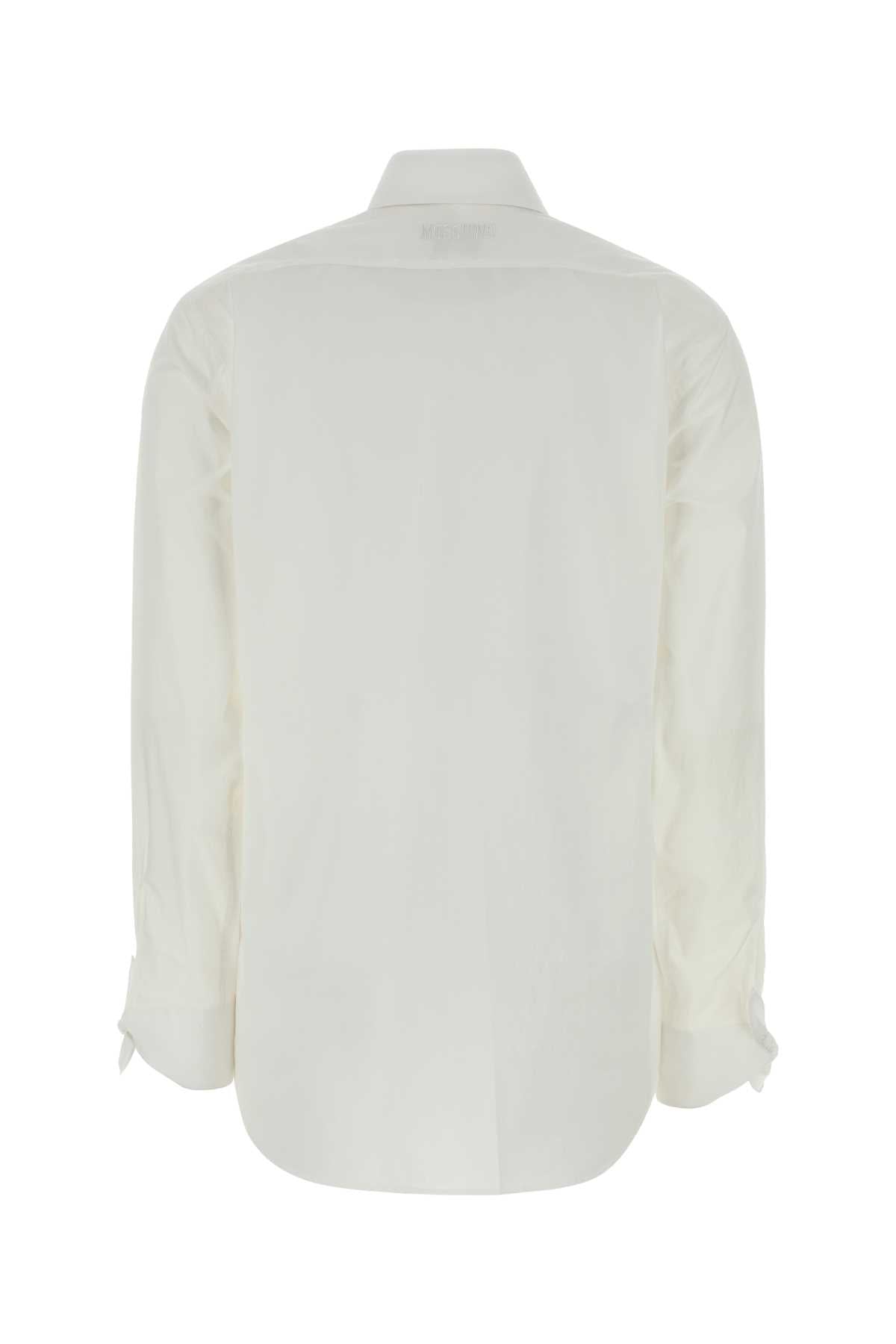 White Stretch Poplin Shirt Fantasiabianco Exterior: Cotton Elastane Camicie