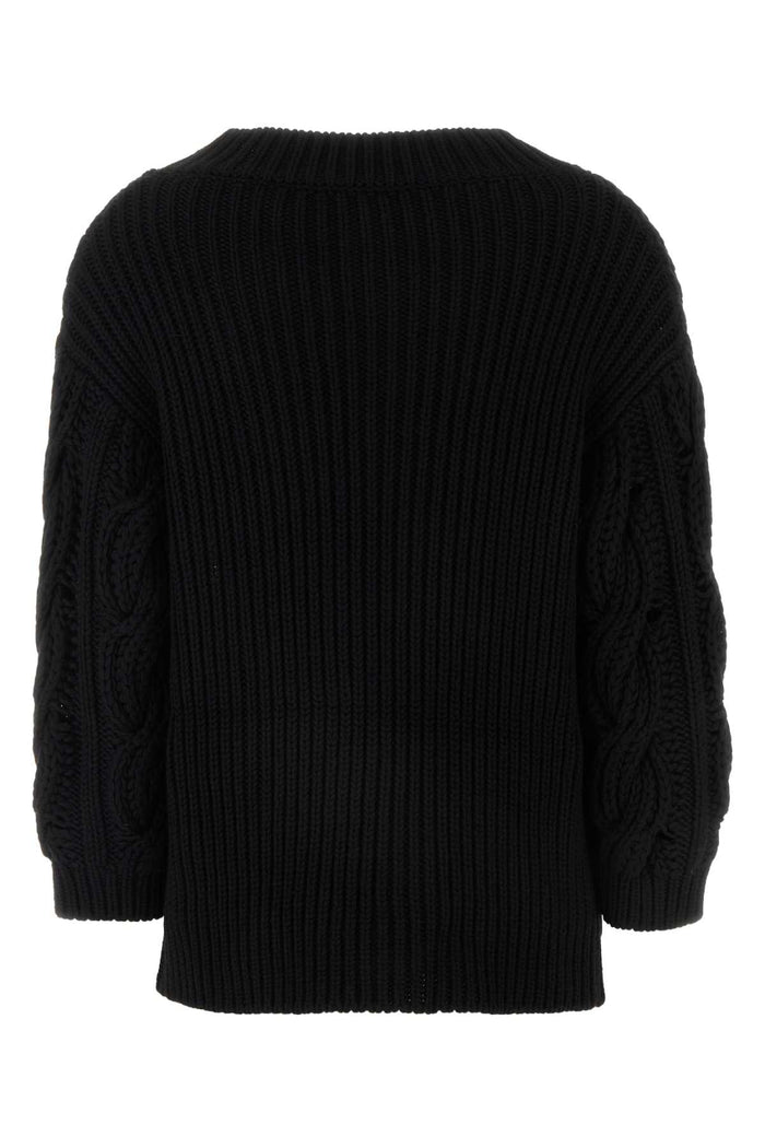 Black Wool Sweater Nero Exterior: Virgin Maglieria