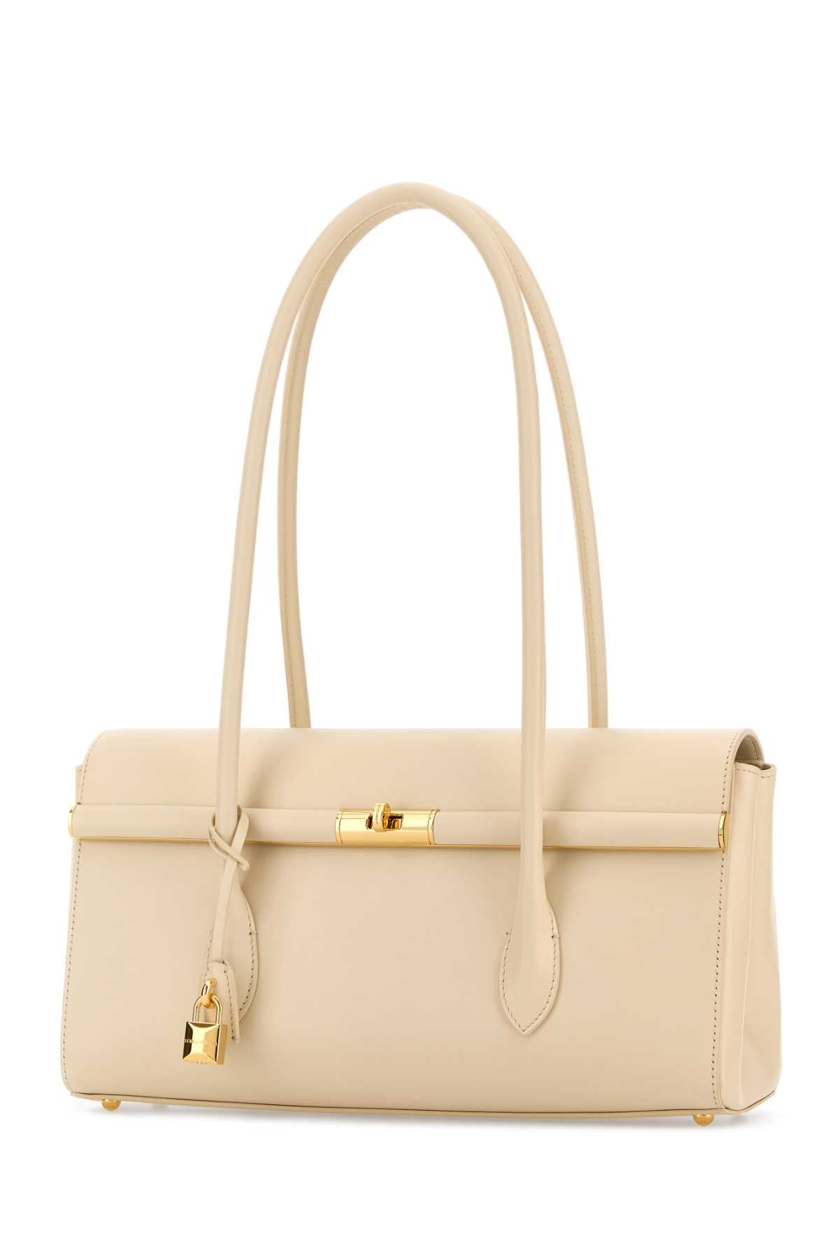 Ivory Leather Marlene Shoulder Bag Burro Borse A Mano