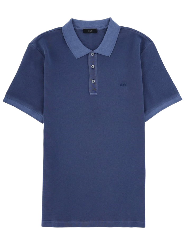 Polo With Logo Blue Cotton Shirts