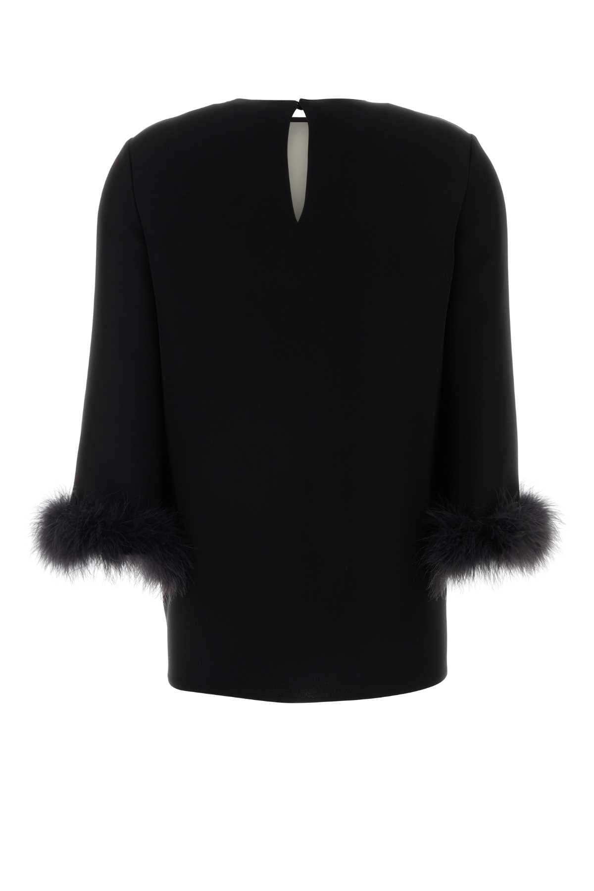 Black Silk Blouse Neroavorio Turkey (meleagris Gallpavo) Maglie