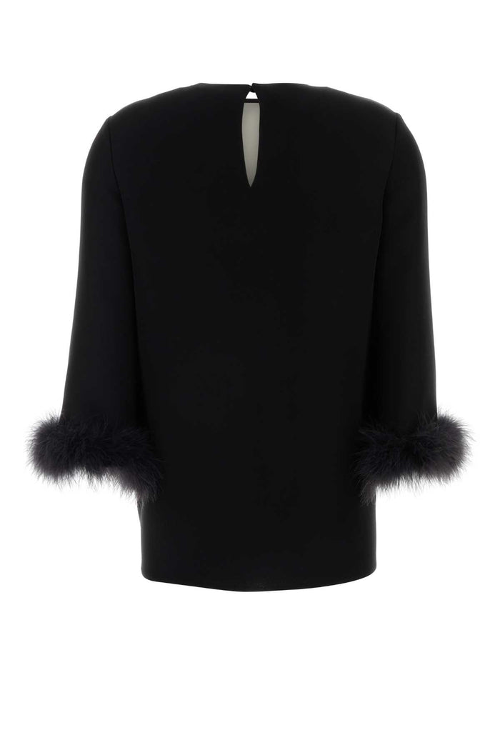 Black Silk Blouse Neroavorio Turkey (meleagris Gallpavo) Maglie