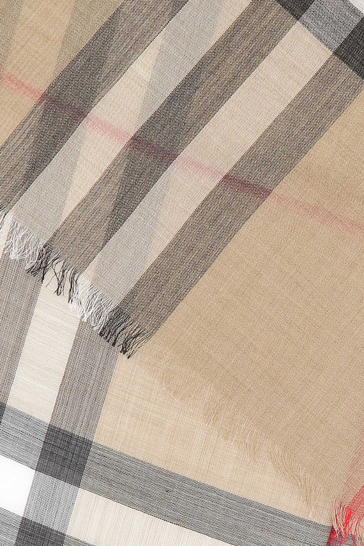 Archivebeige Wool Mulberry Silk Sciarpe E Foulard