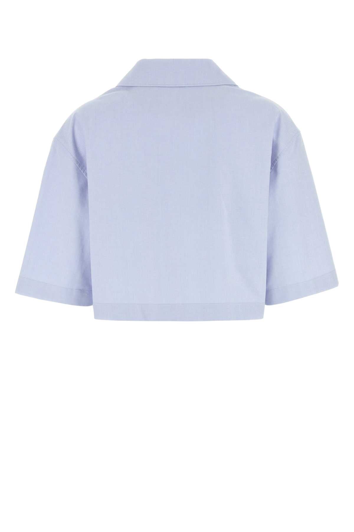Powder Blue Cotton Shirt Babyblue Exterior: Camicie
